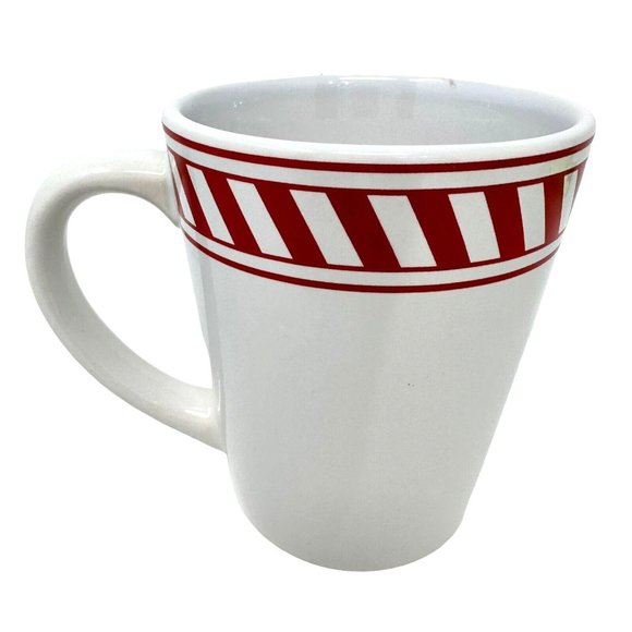 DesignPac Gifts LLC Coffee Mug Cup Red And White Stripe Design 10oz 4 Inch Tall - Picture 4 of 10